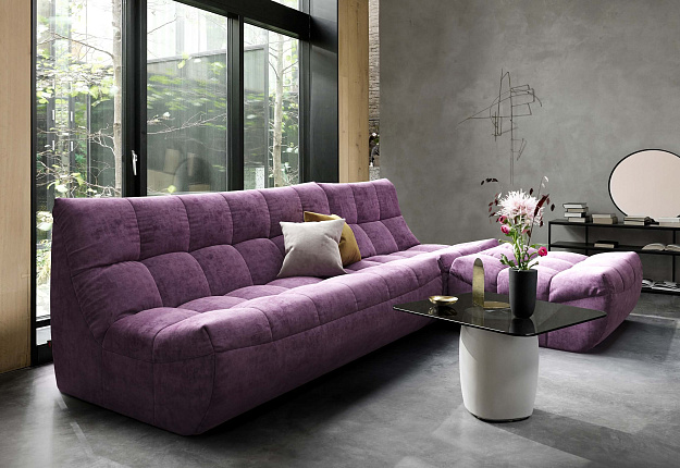 Диван ДеИтали сиреневого цвета в интерьере Лофт